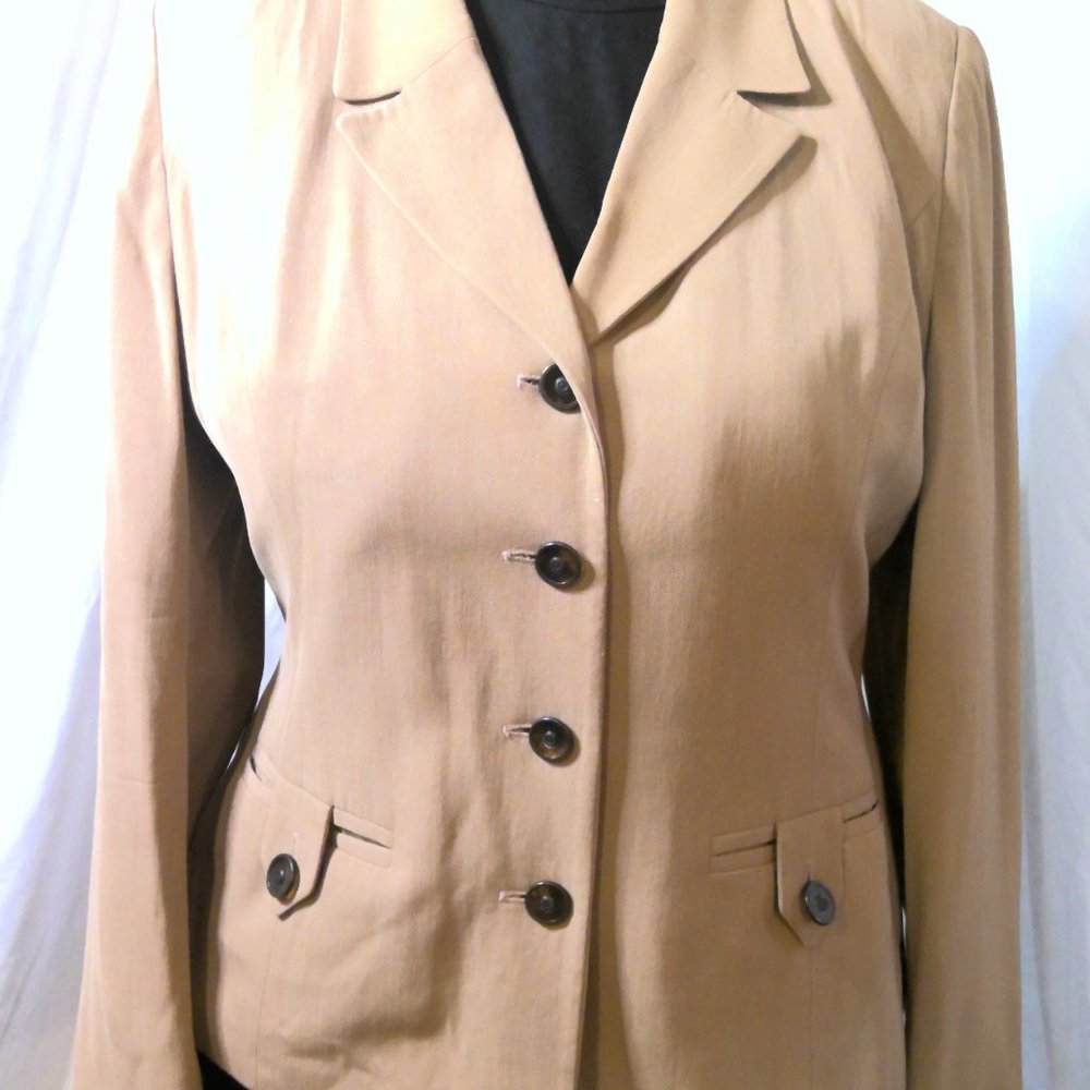 Herbert Grossman for Saks Tan Wool Blazer 16